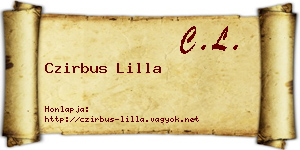 Czirbus Lilla névjegykártya